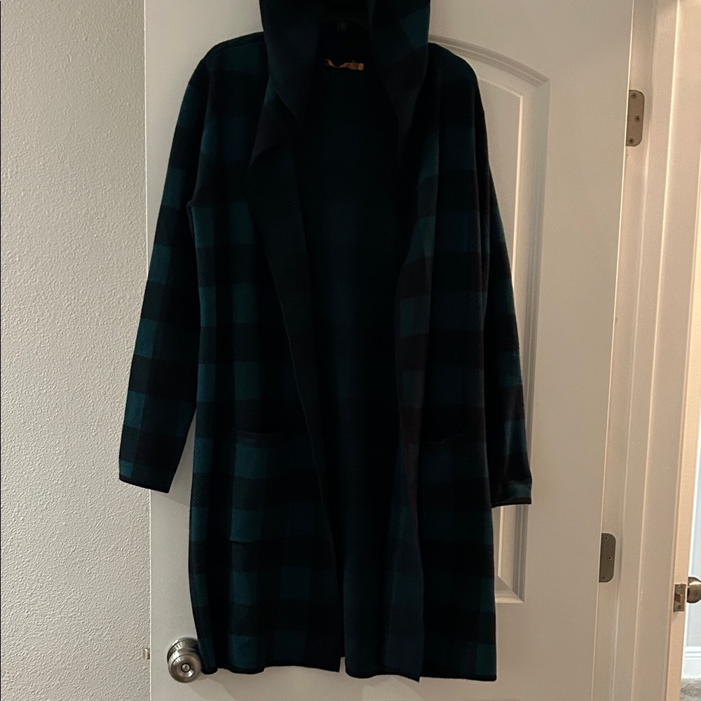 Belldini Black and Green Checkered Women's Cardigan